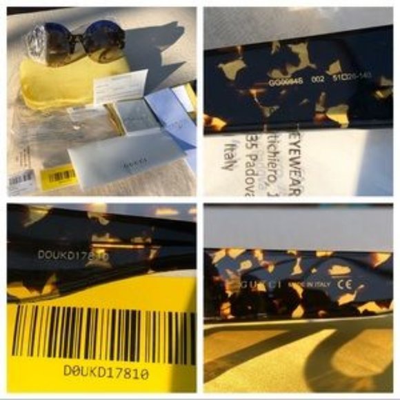 GUCCI 51mm Blue and Gold GLITTER sunglasses main image 4